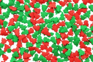 Red & Green Trees Sugar Decor
