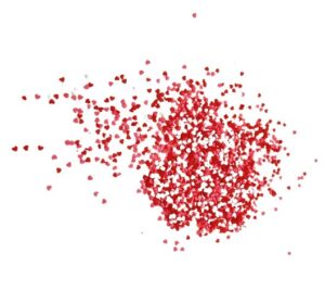 Red, White & Pink Hearts Sugar Decor